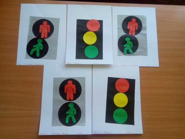 Аппликация светофор в средней группе
