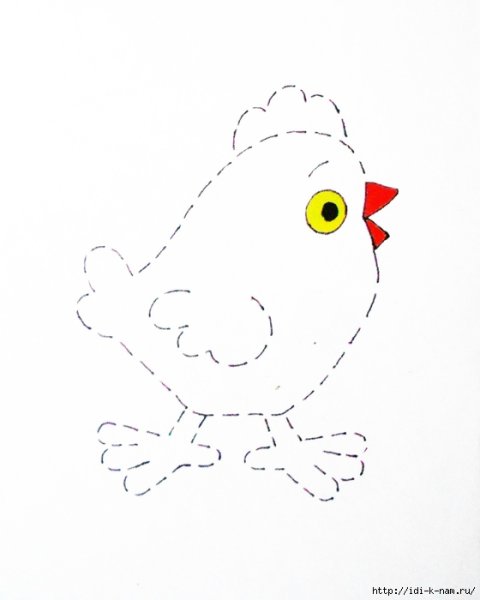 Трафарет цыпленка для рисования