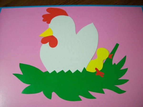 Цыпленок аппликация для детей средней группы