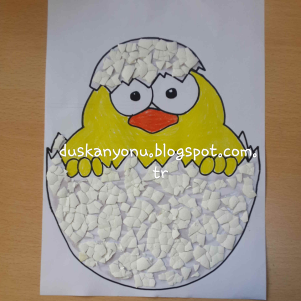 Аппликация из яичной скорлупы