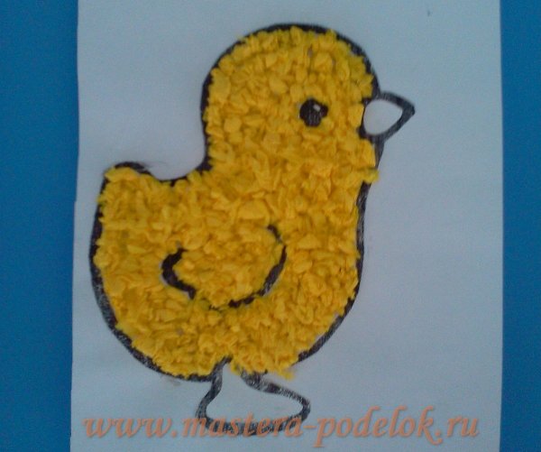 Аппликация из резаных ниток