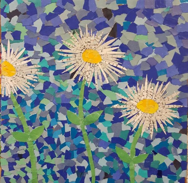 Цветы в технике коллаж