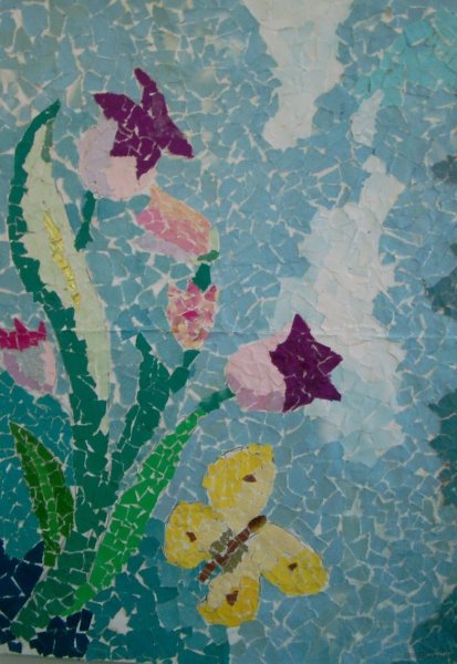 Аппликация из рваной бумаги