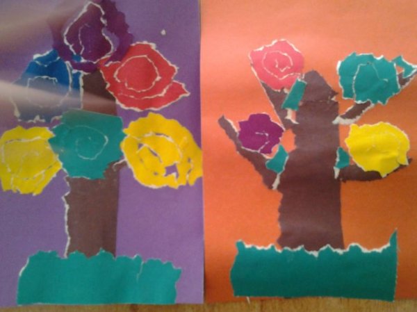 Обрывная аппликация в средней группе