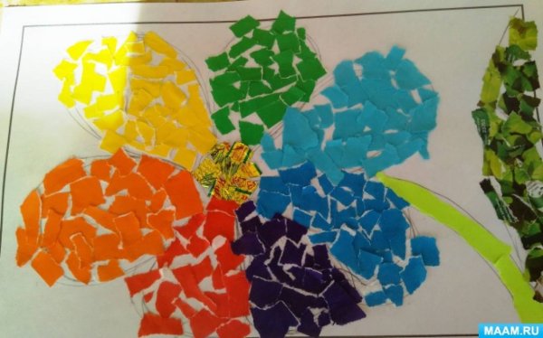 Обрывная аппликация мозайка