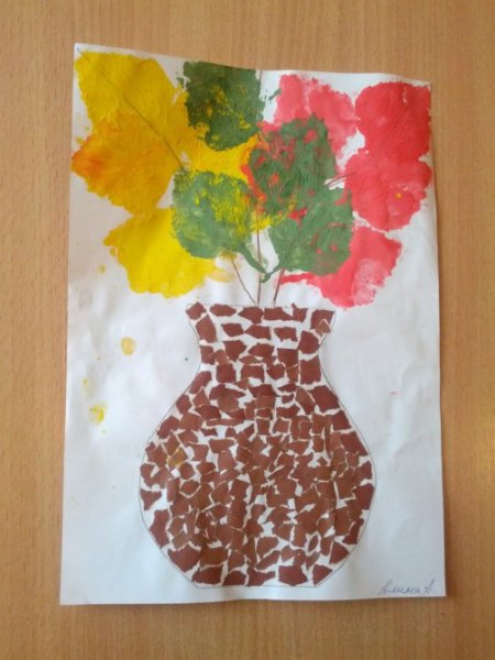 Обрывная аппликация в подготовительной группе осень