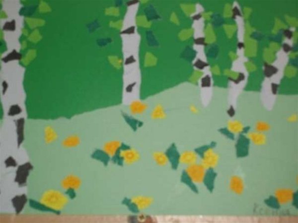 Аппликация весенний лес