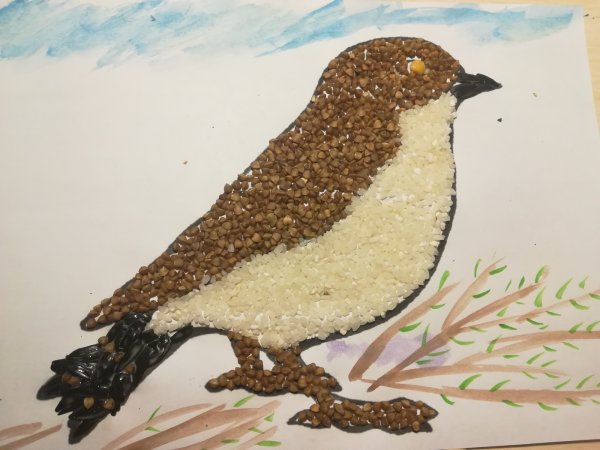 Птица из природного материала