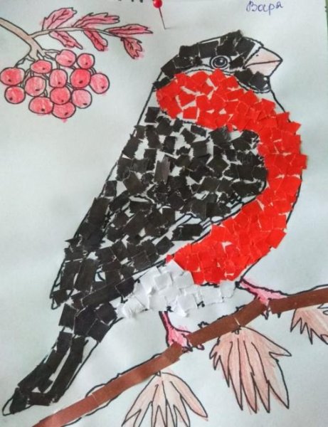 Обрывная мозаика Снегирь