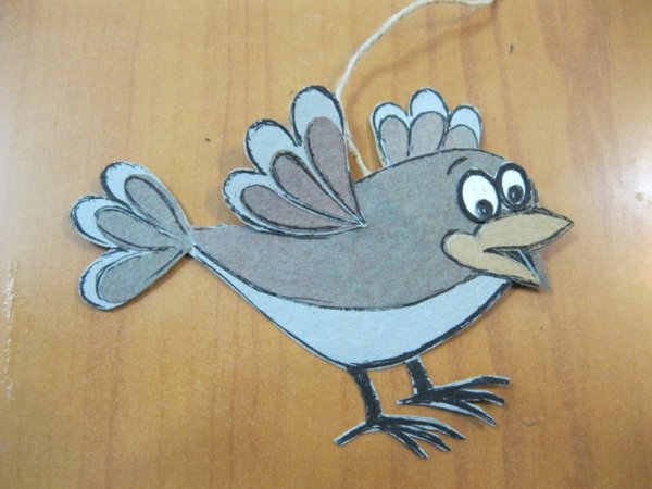 Воробей аппликация для детей