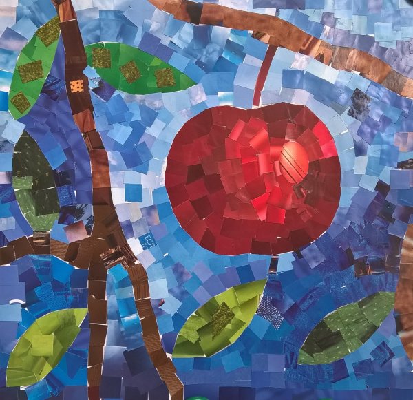 Мозаичная аппликация из бумаги