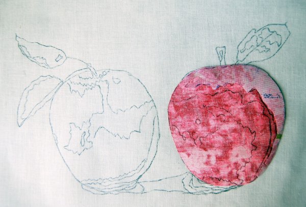 Аппликация яблоко из бумаги