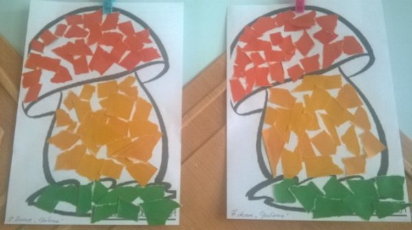 Мозаика из обрывных кусочков бумаги