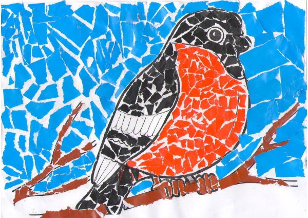 Аппликация из рваной бумаги