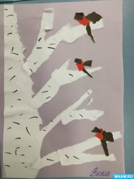 Зимняя аппликация в подготовительной группе