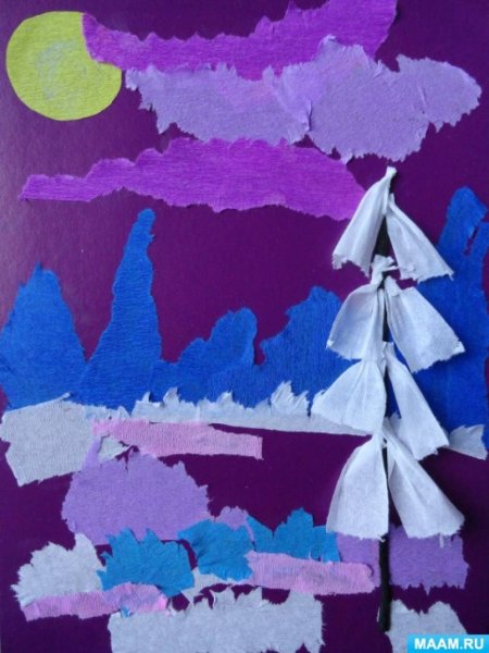 Поделка из цветной бумаги зима