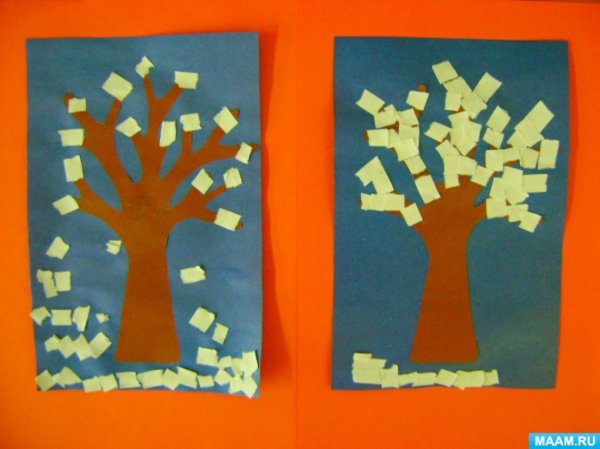 Отрывная аппликация в средней группе