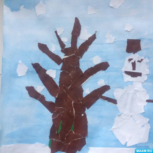 Обрывная аппликация в подготовительной группе