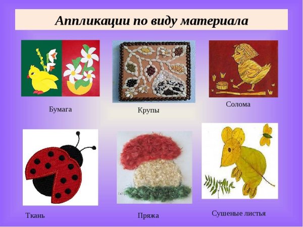 Аппликация из разных видов бумаги
