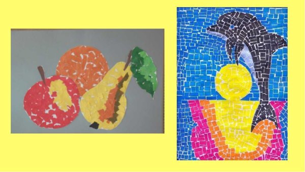 Аппликация из кусочков бумаги