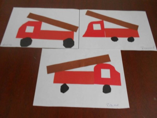 Аппликациямв средней группе пожарная машина