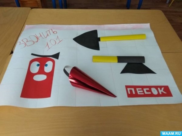 Аппликация на тему пожарная безопасность в старшей группе