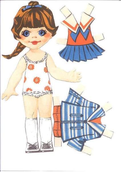 Картонная кукла для одевания