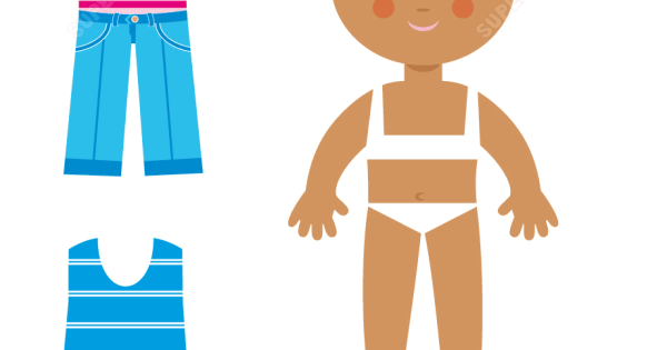 Макет куклы для аппликации