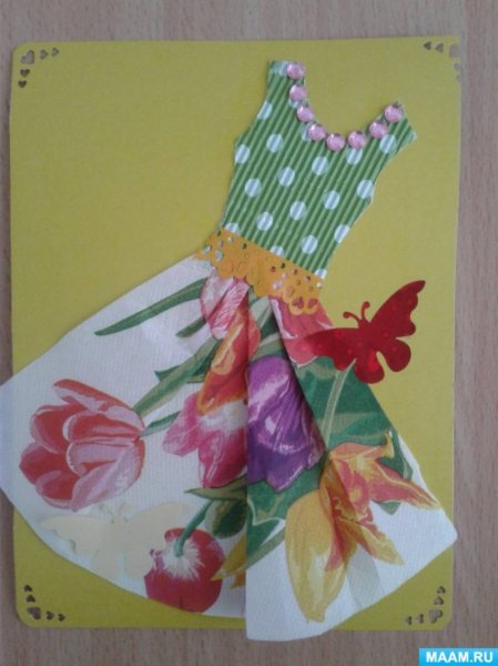 Аппликация платье для мамы в старшей группе