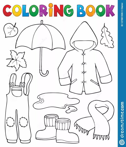 Раскраска осенняя одежда