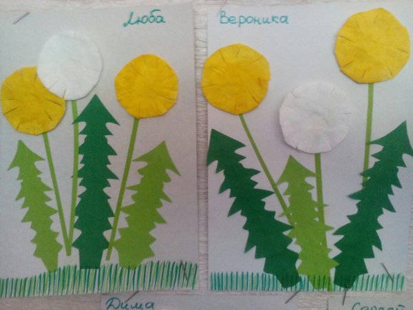 Аппликация одуванчик