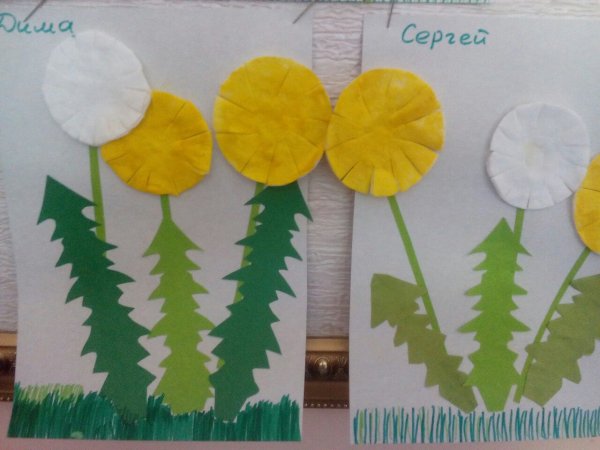 Аппликация одуванчик