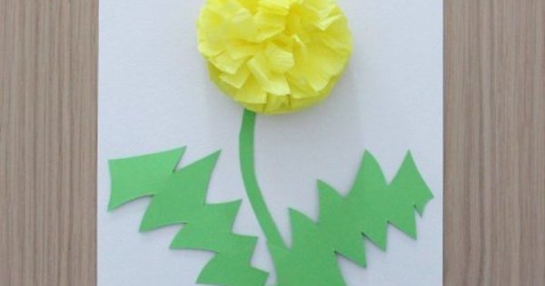 Поделка одуванчик из цветной бумаги