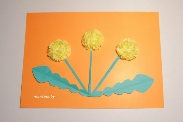 Аппликация одуванчик