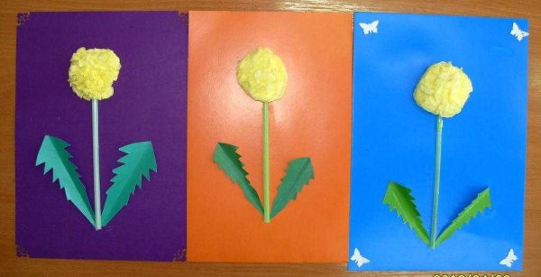 Аппликация одуванчик