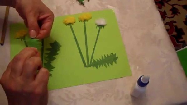 Одуванчик из ваты