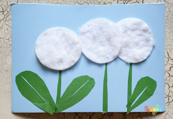 Аппликация из ватных дисков