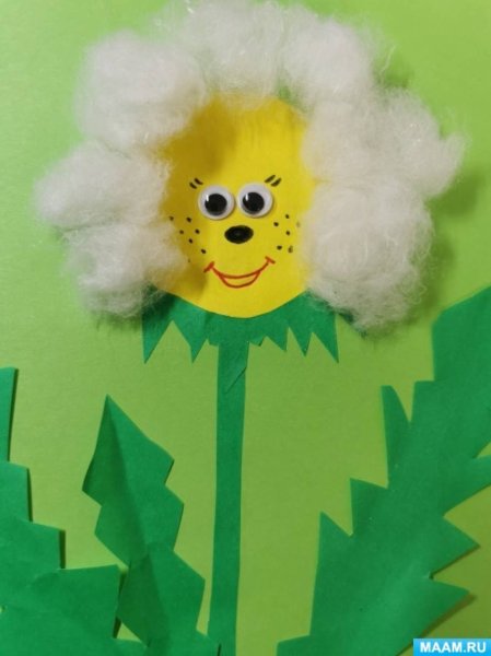 Аппликация одуванчик