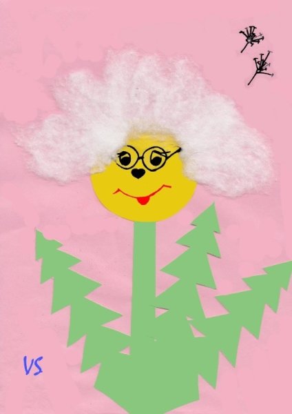 Одуванчик из бумаги аппликация