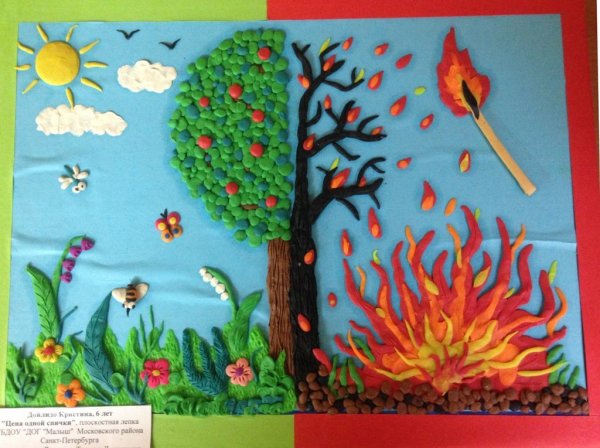 Аппликация на тему пожарная безопасность в детском саду