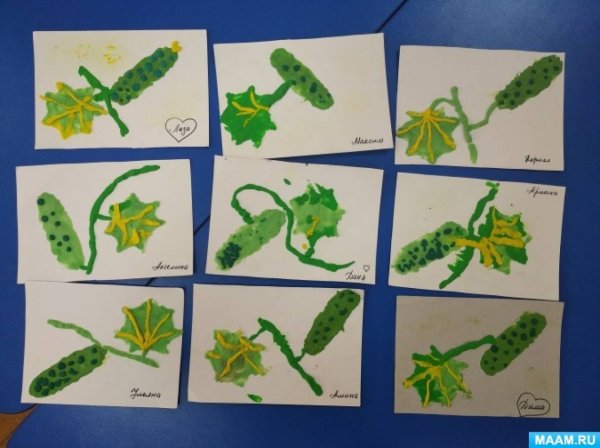 Огурец аппликация для детей