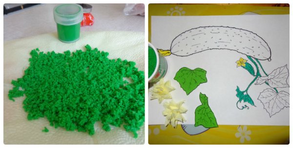 Аппликация огурец