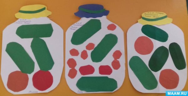 Аппликация овощи старшая группа