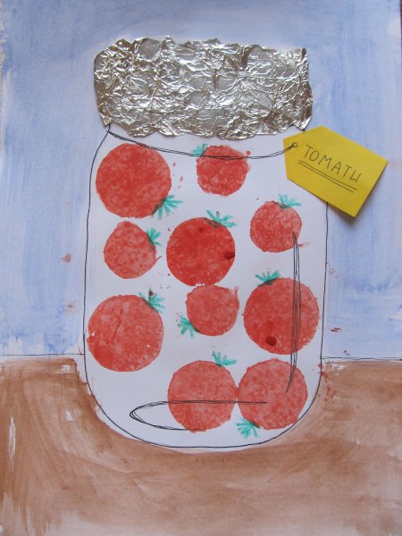 Овощи в банке рисование в младшей группе