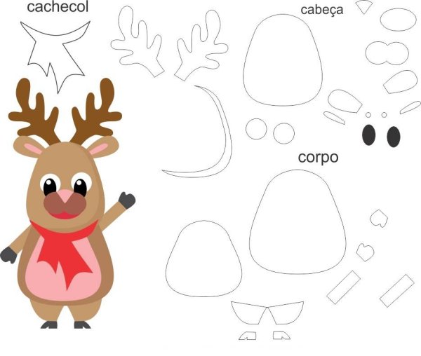 Аппликация олень новогодний