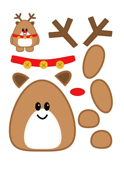 Аппликация олень новогодний