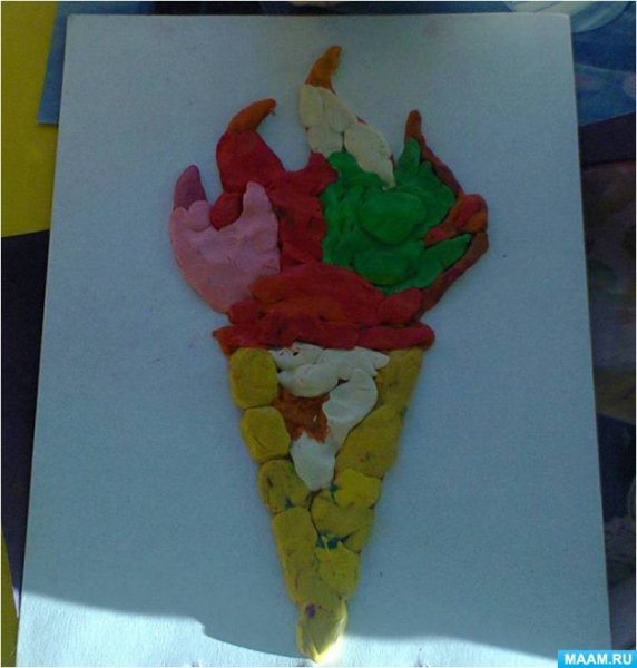 Аппликация Олимпийский огонь в старшей группе