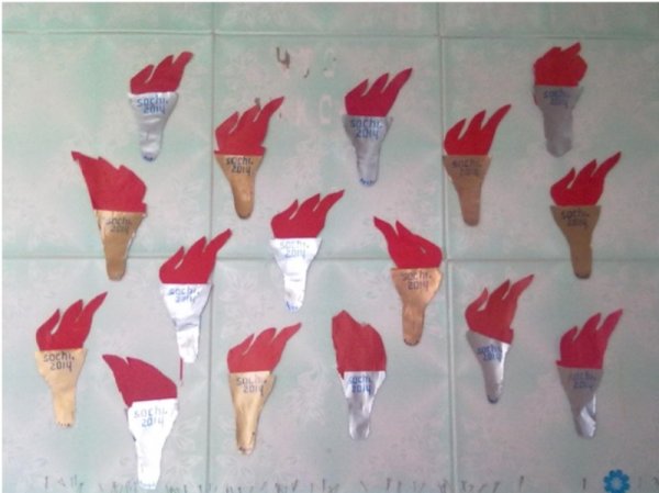 Аппликация Олимпийский огонь в подготовительной группе