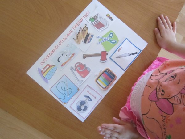 Аппликация опасные предметы старшая группа