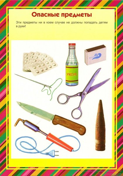 Опасные предметы в быту для дошкольников